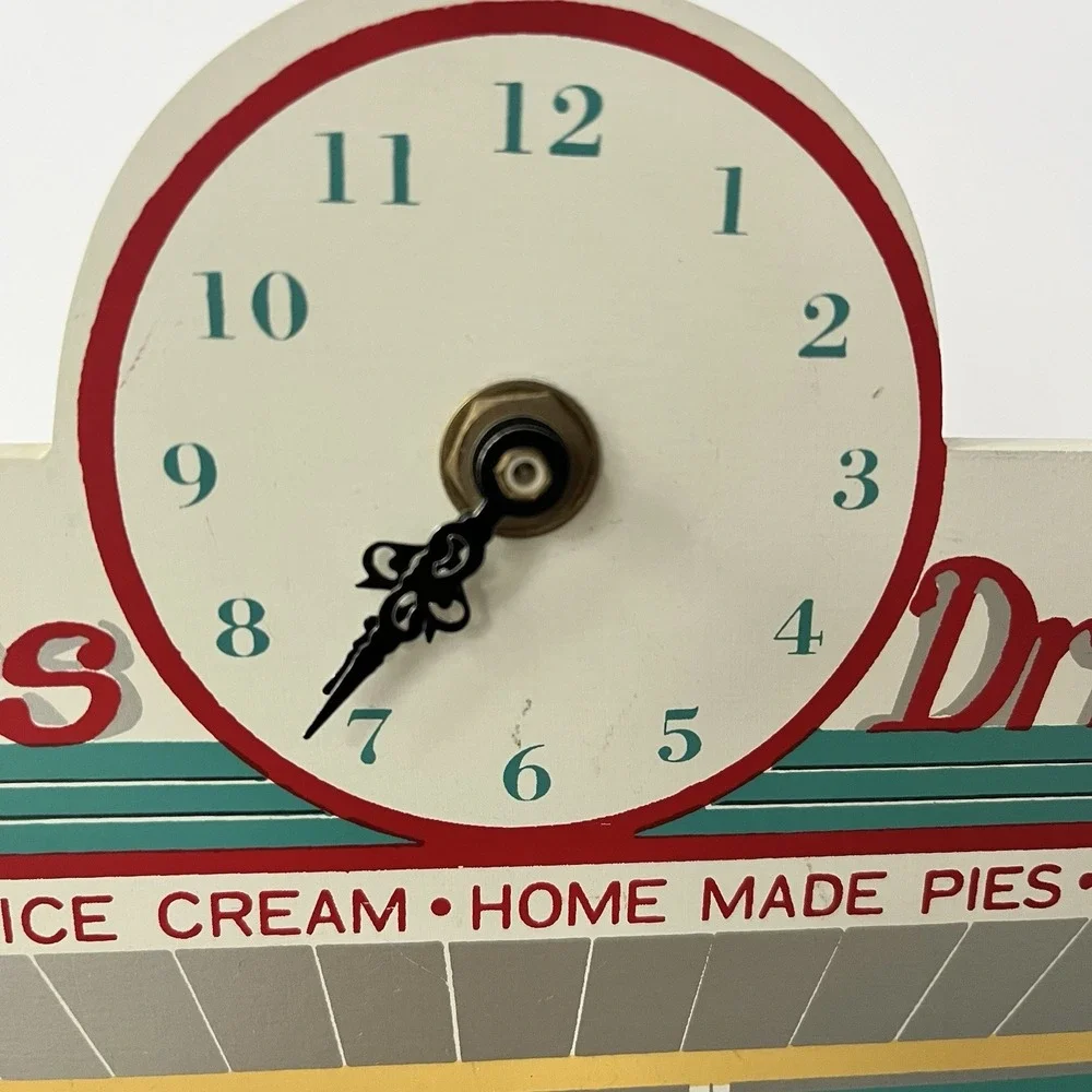1988 Smiles Drive in car 3D clock UNTESTED 50s colorful quirky Coca Cola deco
